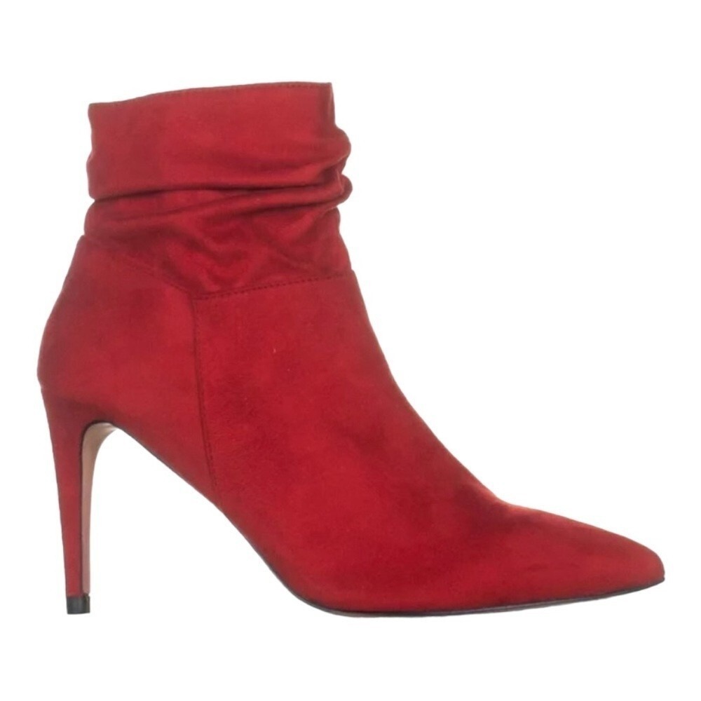 XOXO Taniah Ankle Boots Womens 7.5 Red Slouchy Stiletto Pointed Toe Booties